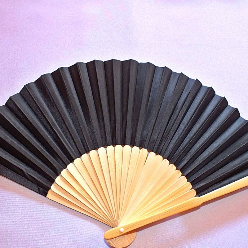 Bambus-Fächer, Schwarz, 21x37 cm Bambus-Fächer, Schwarz, 21x37 cm