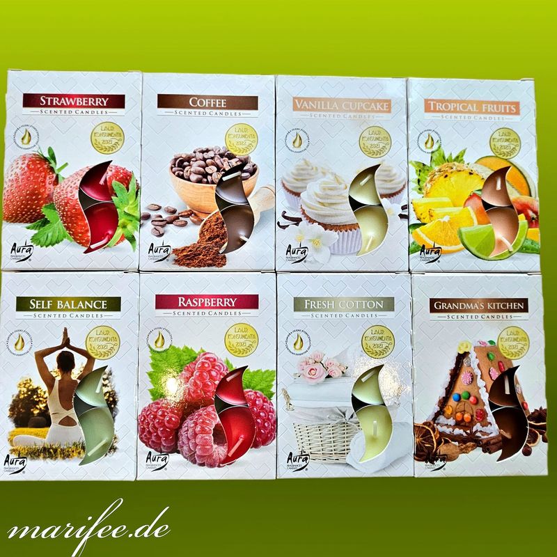 Teelichter-Duftmix, Klassik, 8 Packungen mit je 6 Stück