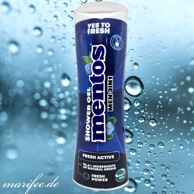 Mentos Duschgel Fresh Active, for Men, 3 in 1, 300 ml, 100 % Vegan