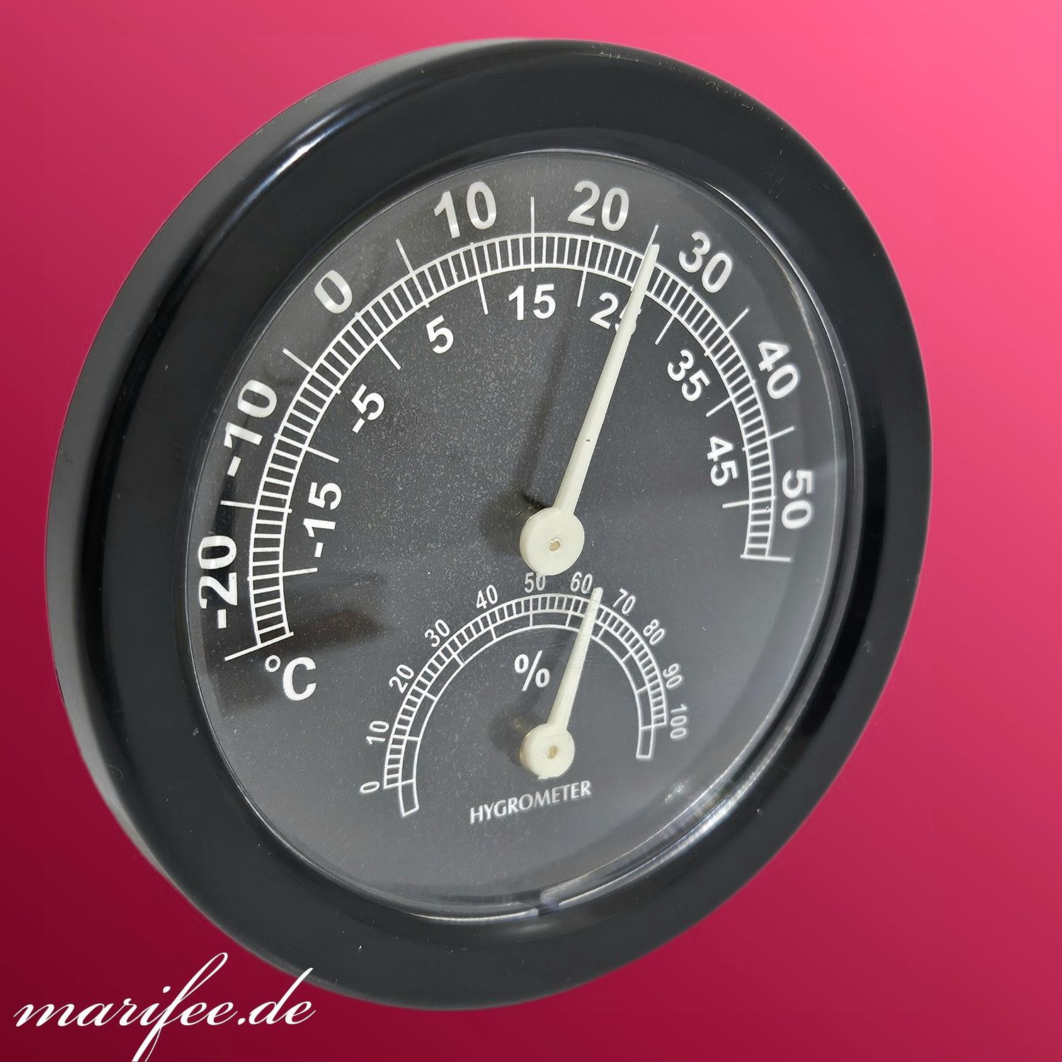 Thermometer-Hygrometer, analog, 75 × 75 × 20 mm