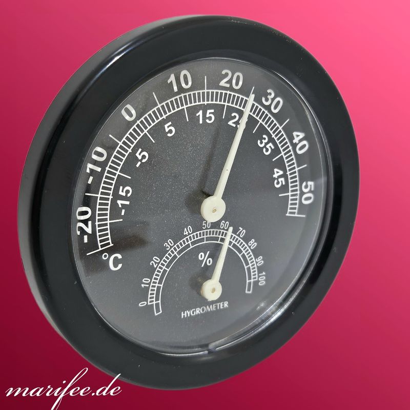 Thermometer-Hygrometer, analog, 75 × 75 × 20 mm