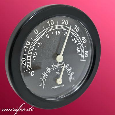 Thermometer-Hygrometer, analog, 75 × 75 × 20 mm
