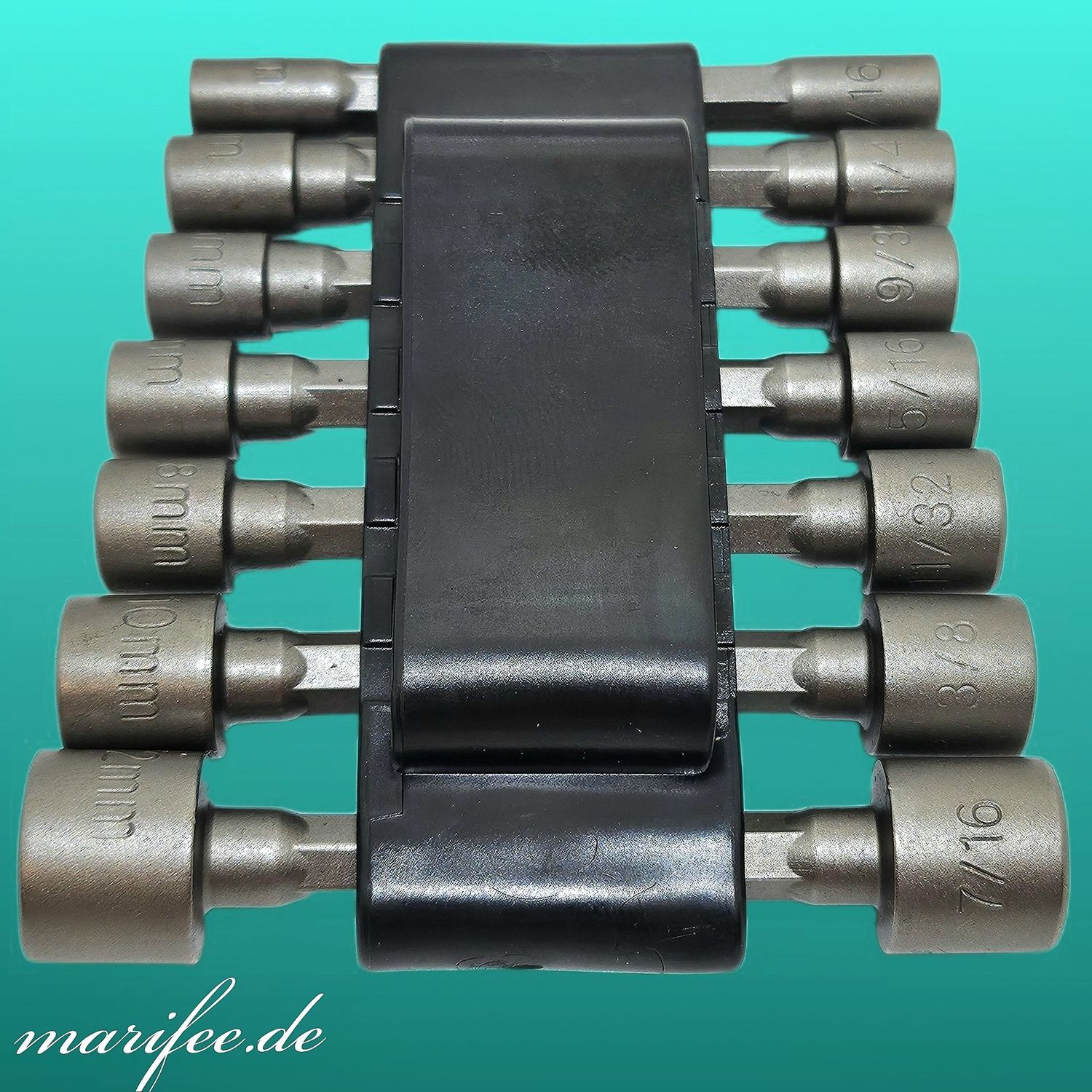 Stecknuss-Set 14-teilig, 5–12 mm und 3/16"-7/16", Bit-Steckschlüssel-Set