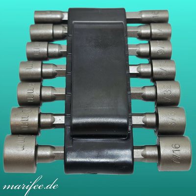 Stecknuss-Set 14-teilig, 5–12 mm und 3/16"-7/16", Bit-Steckschlüssel-Set