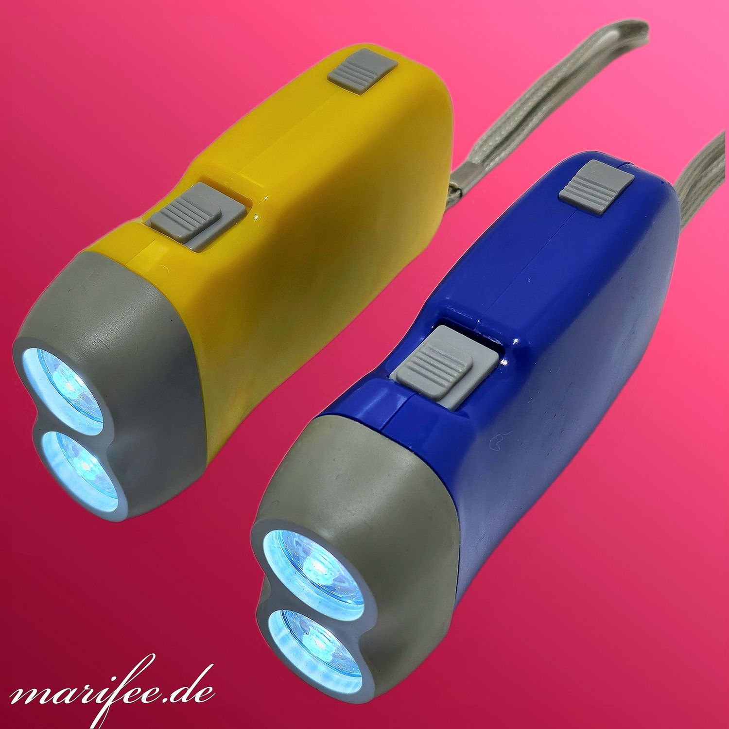 Dynamo-Taschenlampe, 2 LED, für Camping und Notfall