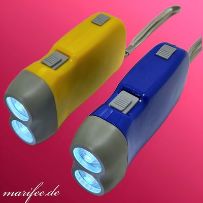 Dynamo-Taschenlampe, 2 LED, für Camping und Notfall