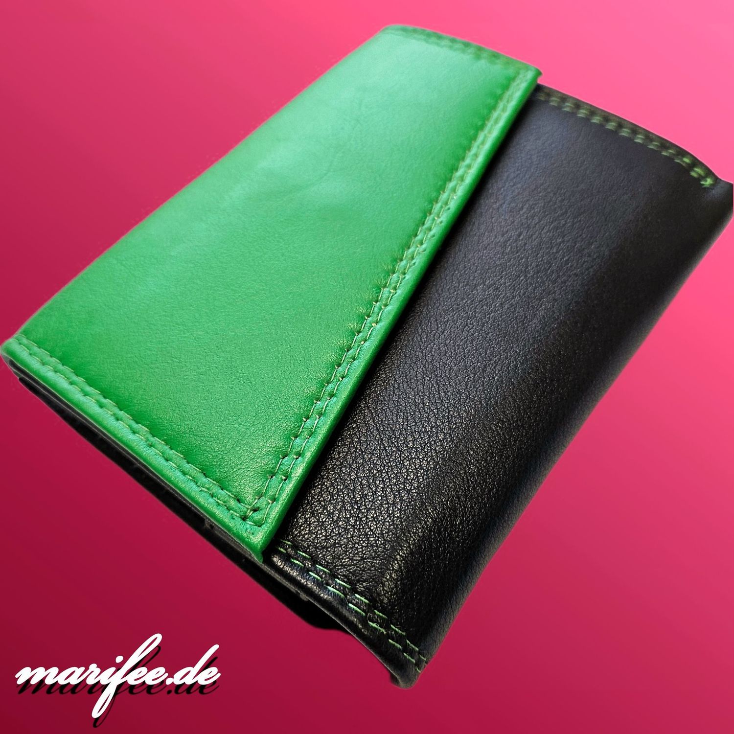 Echtleder-Geldbörse/ Portemonnaie, Grün-Schwarz, RFID Protection Echtleder-Geldbörse/ Portemonnaie, Grün-Schwarz, RFID Protection
