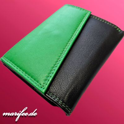 Echtleder-Geldbörse/ Portemonnaie, Grün-Schwarz, RFID Protection Echtleder-Geldbörse/ Portemonnaie, Grün-Schwarz, RFID Protection