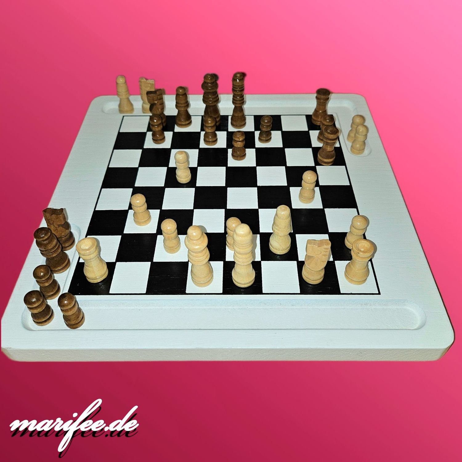 Brettspiel Schach und Dame, 2-in 1, aus Holz, 200 × 200 × 155 mm Brettspiel Schach und Dame, 2-in 1, aus Holz, 200 × 200 × 155 mm