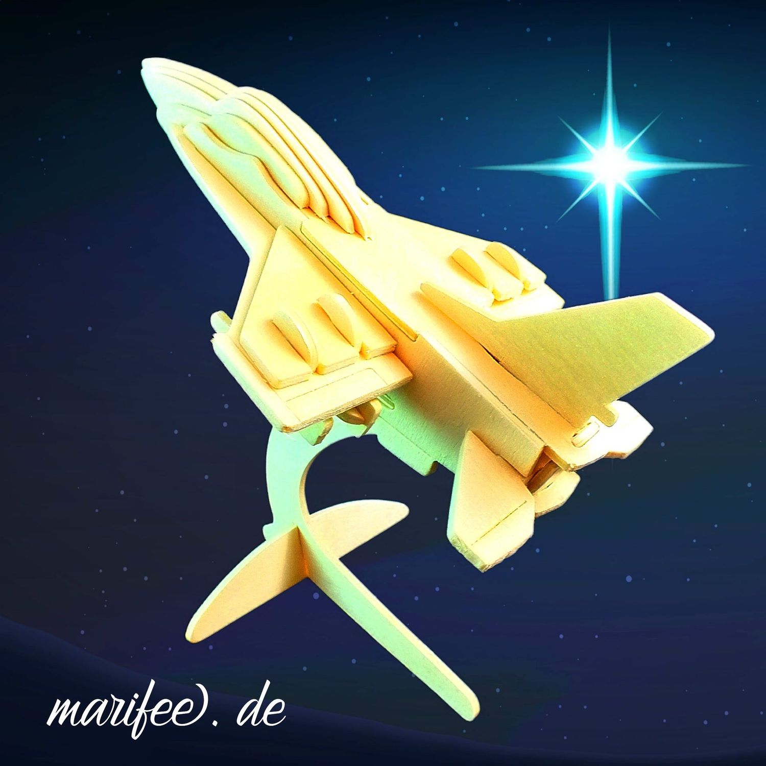 3D-Holz-Steckpuzzle Flugzeug, F16 Falcon, Holzbausatz 3D-Holz-Steckpuzzle Flugzeug, F16 Falcon, Holzbausatz