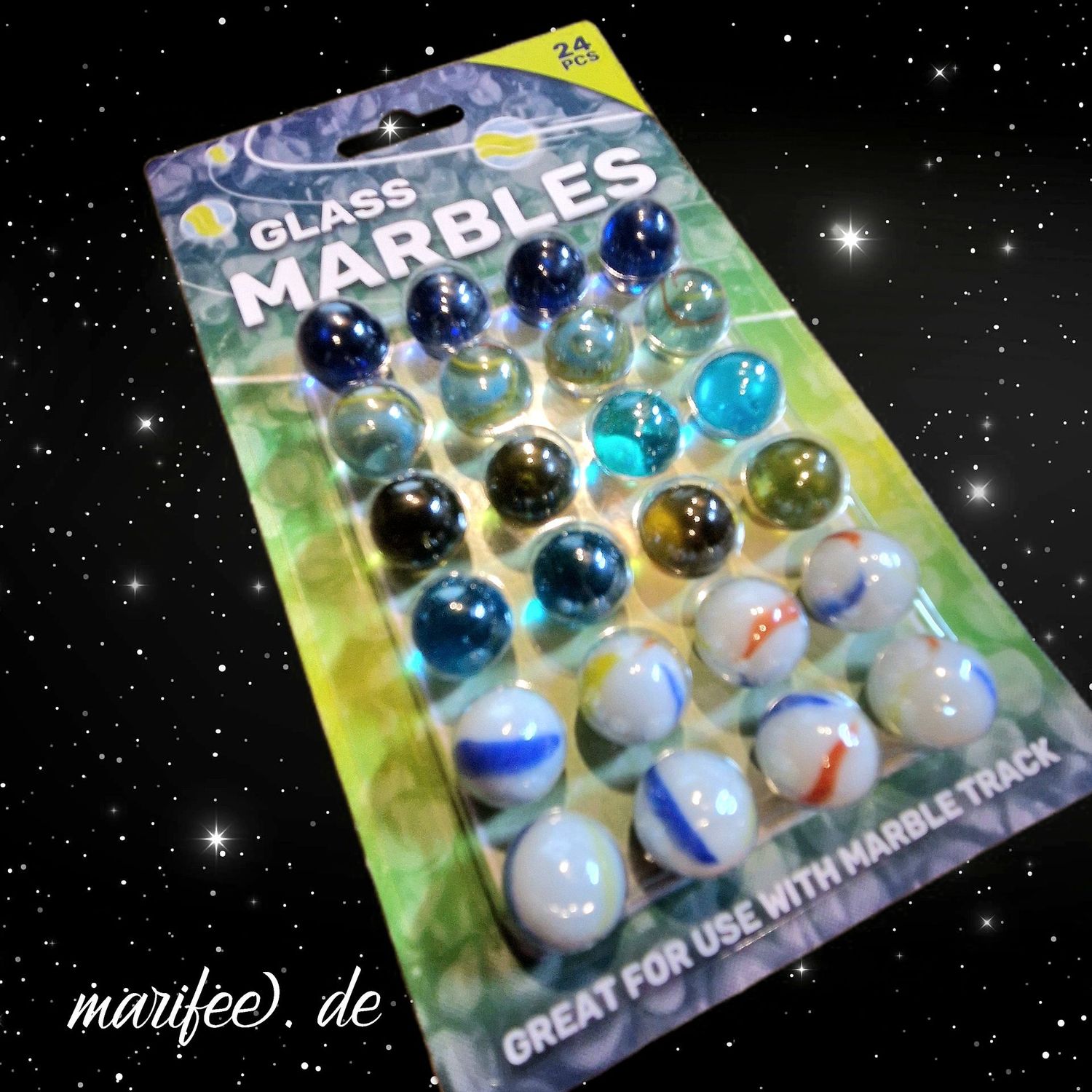 Glasmurmeln 16 mm, 24 Stück farbig sortiert, Klicker, Märbel Glasmurmeln 16 mm, 24 Stück farbig sortiert, Klicker, Märbel