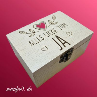 Musik-Holztruhe Hochzeit, alles Liebe zum Ja, Hochzeitsmarsch