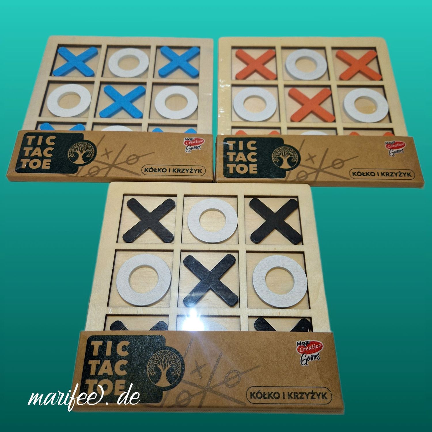 Tic Tac Toe-Spiel Holz, 146 × 146 × 5 mm, drei gewinnt