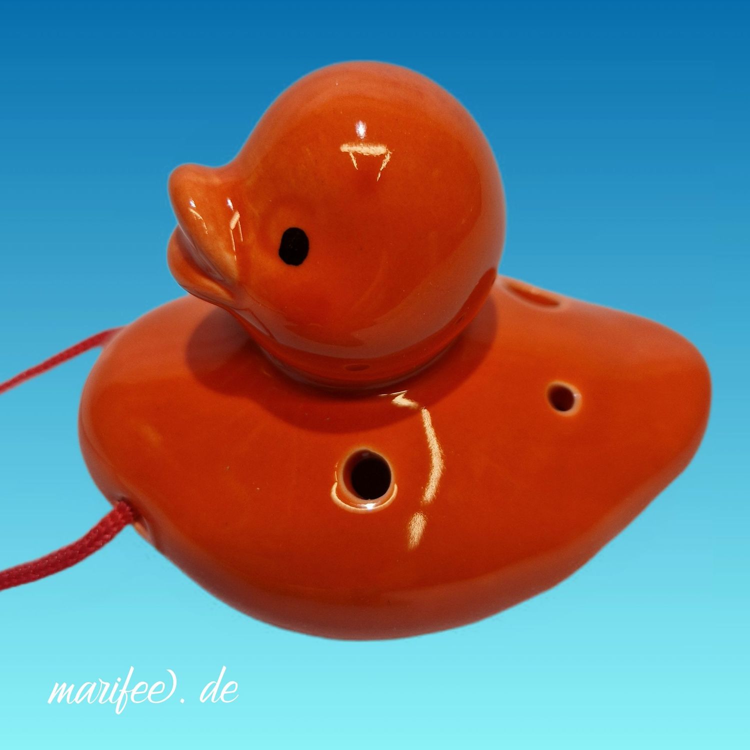 Okarina, 6-Loch-Kinderflöte aus Porzellan, Ente, Orange Okarina, 6-Loch-Kinderflöte aus Porzellan, Ente, Orange