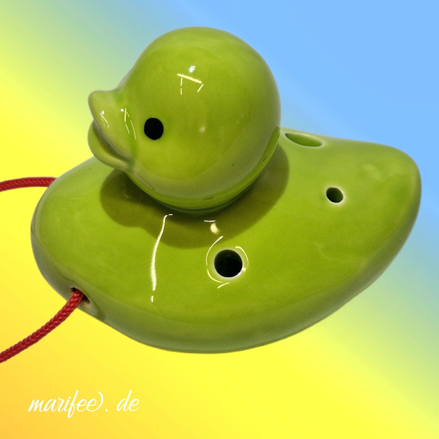 Okarina, 6-Loch-Kinderflöte aus Porzellan, Ente, Grün Okarina, 6-Loch-Kinderflöte aus Porzellan, Ente, Grün