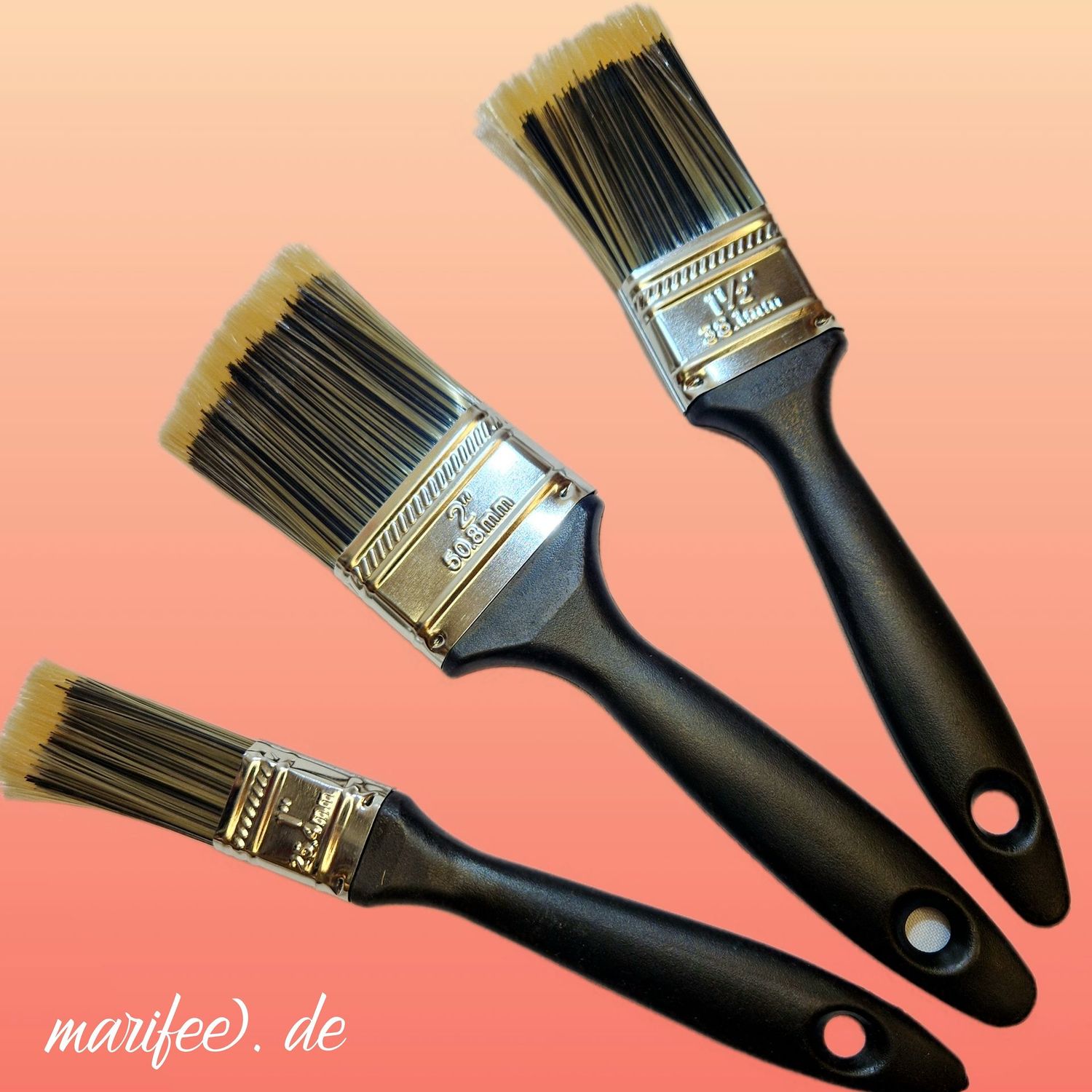 Malerpinsel-Set, 3-teilig, Flachpinsel, Borstenlänge 55 mm