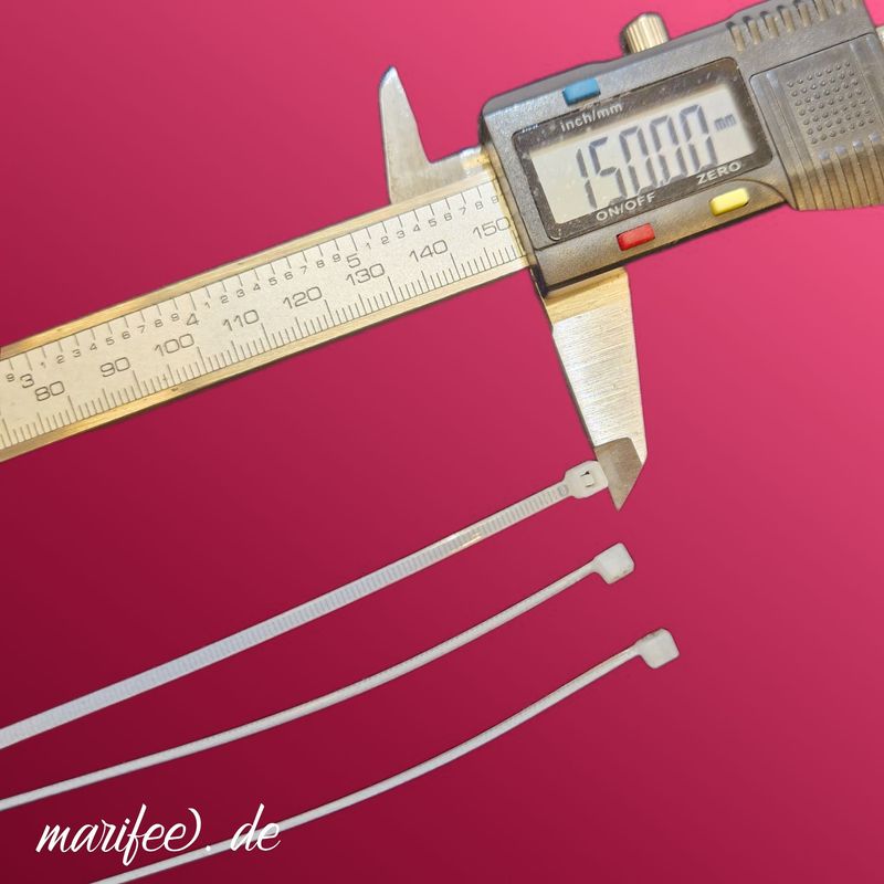 Kabelbinder 2,2 × 150 mm, Weiss, 100 Stück