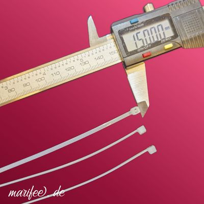 Kabelbinder 2,2 × 150 mm, Weiss, 100 Stück