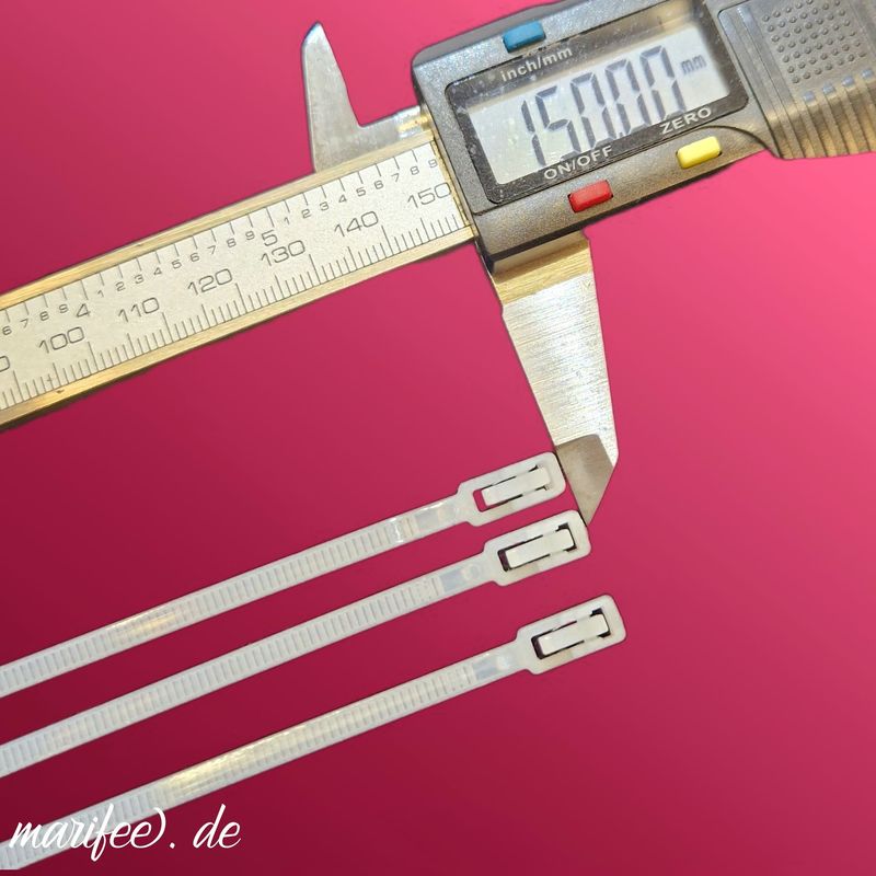 Kabelbinder wiederverschliessbar 3,6 × 150 mm, Weiss, 100 Stück