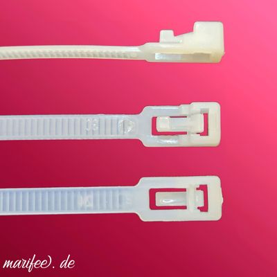 Kabelbinder wiederverschliessbar 4,6 × 200 mm, Weiss, 100 Stück Kabelbinder wiederverschliessbar 4,6 × 200 mm, Weiss, 100 Stück