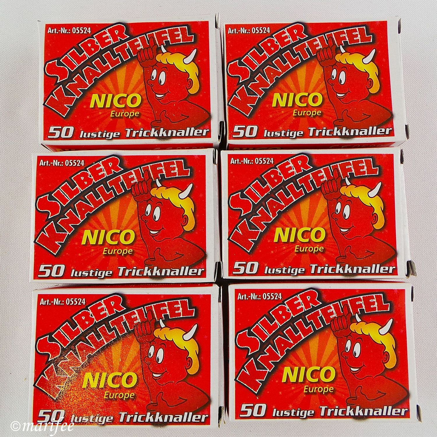 Silber Knallteufel, 50 Stück Knallerbsen für Party etc.