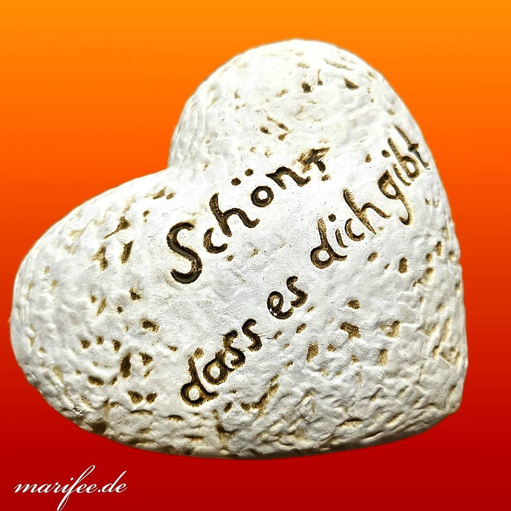 Keramikherz der Weisheit, Schön, dass es dich gibt, 115 x 100 x 40 mm