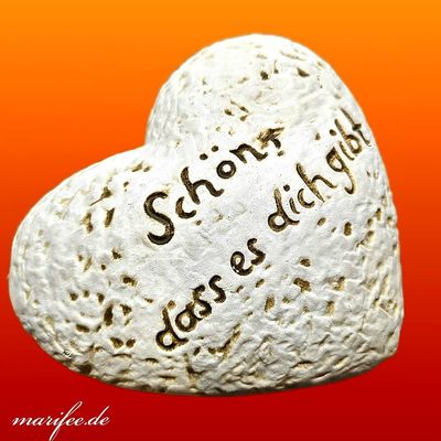 Keramikherz der Weisheit, Schön, dass es dich gibt, 115 x 100 x 40 mm