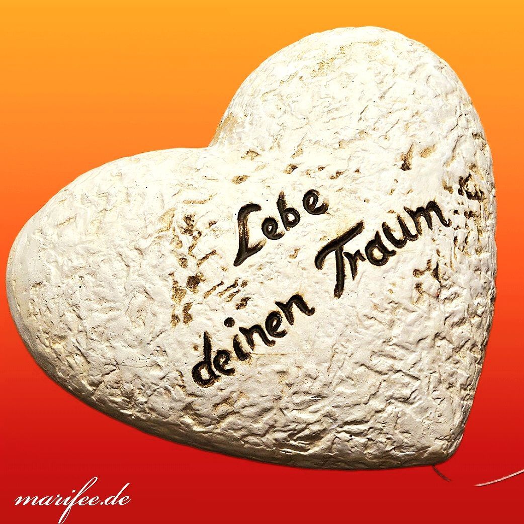 Keramikherz der Weisheit, Lebe deinen Traum, 115 × 100 ×40 mm