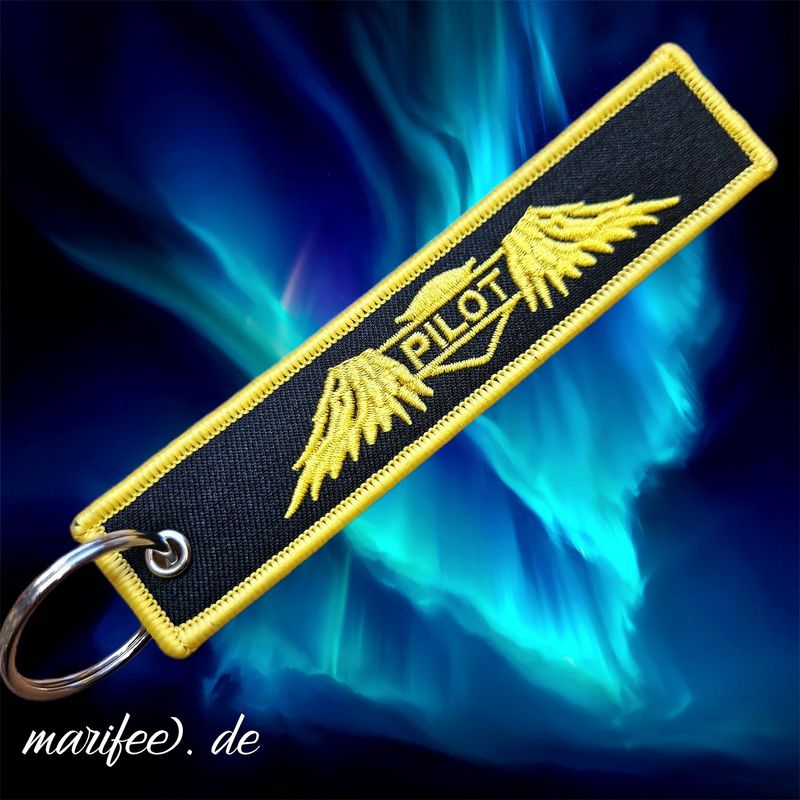 Schlüsselanhänger „Pilot“, 128 × 27 mm im Aviation-Style Schlüsselanhänger „Pilot“, 128 × 27 mm im Aviation-Style
