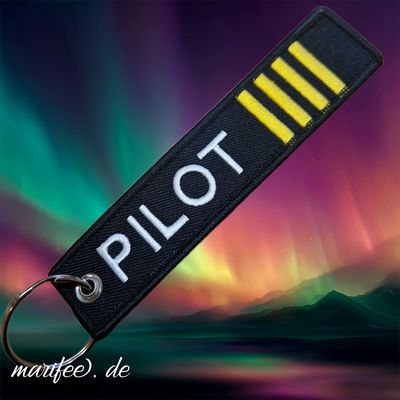 Schlüsselanhänger „Pilot“, 128 × 27 mm im Aviation-Style