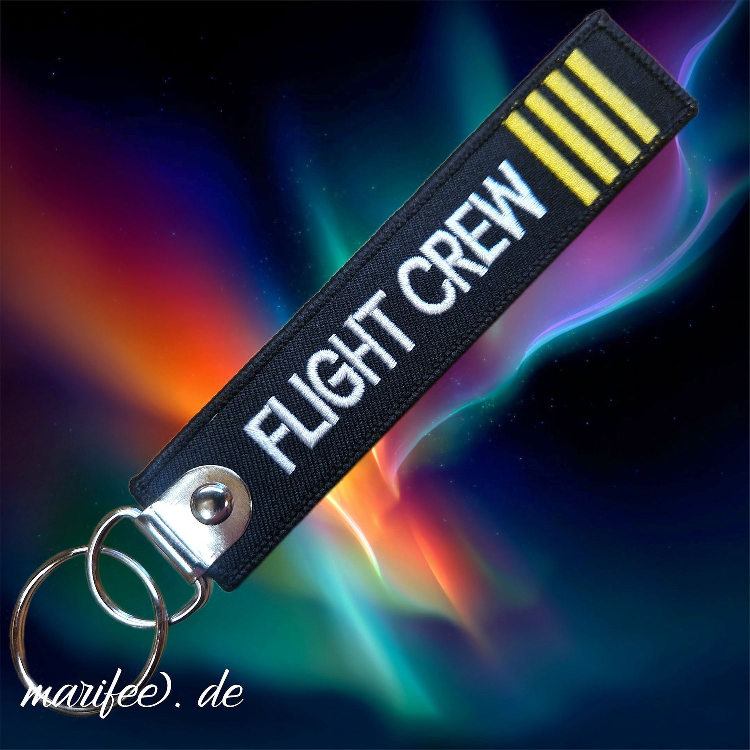 Schlüsselanhänger „Flight Crew“, 128 × 27 mm im Aviation-Style