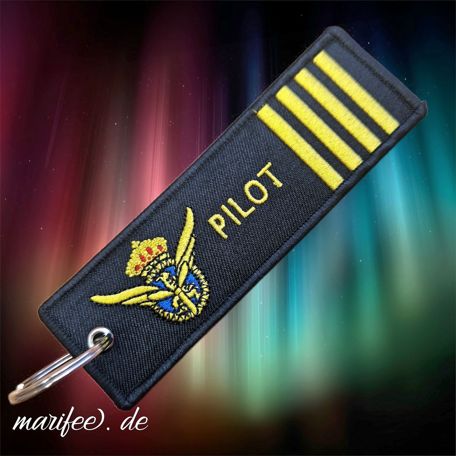 Schlüsselanhänger „Pilot“, 125 × 38 mm im Aviation-Style