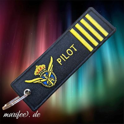 Schlüsselanhänger „Pilot“, 125 × 38 mm im Aviation-Style