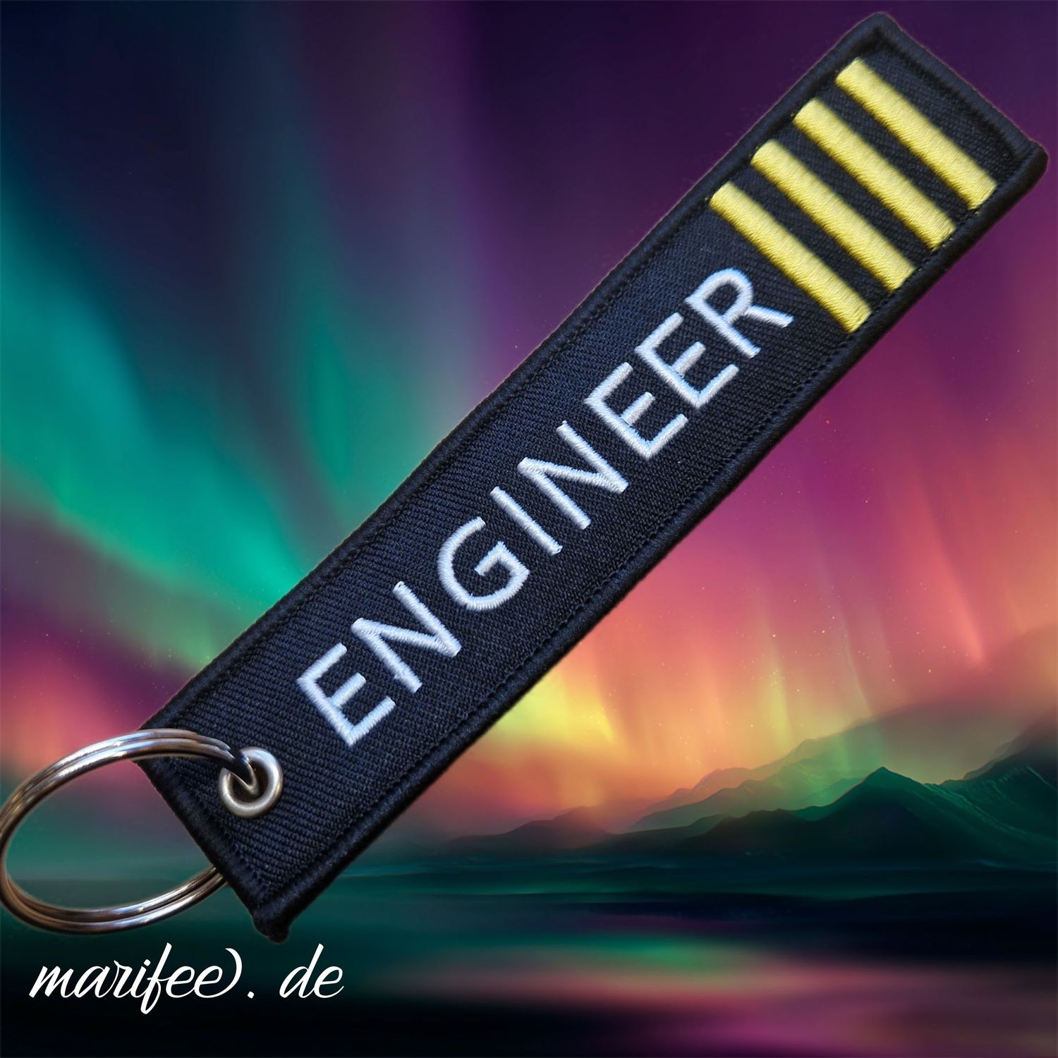 Schlüsselanhänger „Engineer“, 128 × 27 mm im Aviation-Style