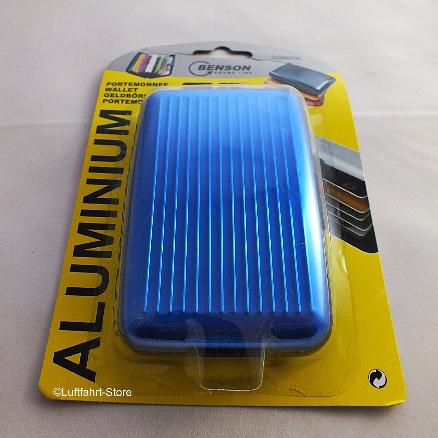 Aluminium Geldbörse Blau, RFID-Blocker Aluminium Geldbörse Blau, RFID-Blocker