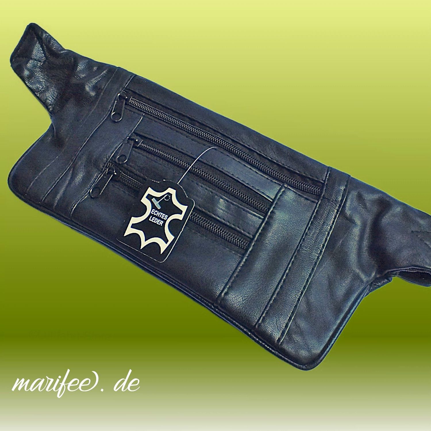 Bauchtasche Schwarz, weiches Nappa Leder, 340 x 130 mm Bauchtasche Schwarz, weiches Nappa Leder, 340 x 130 mm