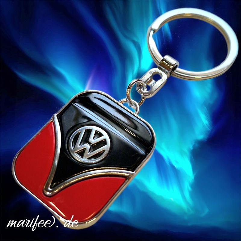 Metall-Schlüsselanhänger "Volkswagen", Bully-Front, Retro