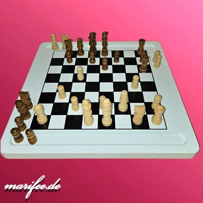 Brettspiel Schach und Dame, 2-in 1, aus Holz, 200 × 200 × 155 mm Brettspiel Schach und Dame, 2-in 1, aus Holz, 200 × 200 × 155 mm