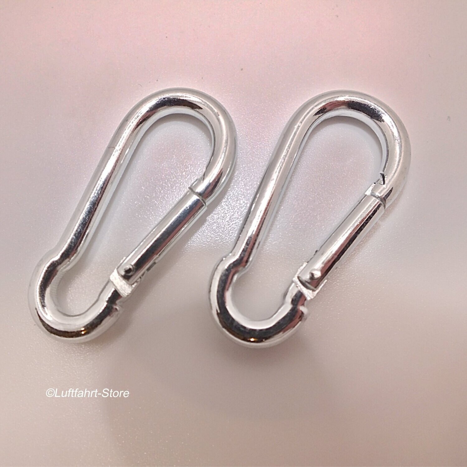 Karabinerhaken 50 x 23 x 5 mm, 2 Stück, Stahl Karabinerhaken 50 x 23 x 5 mm, 2 Stück, Stahl