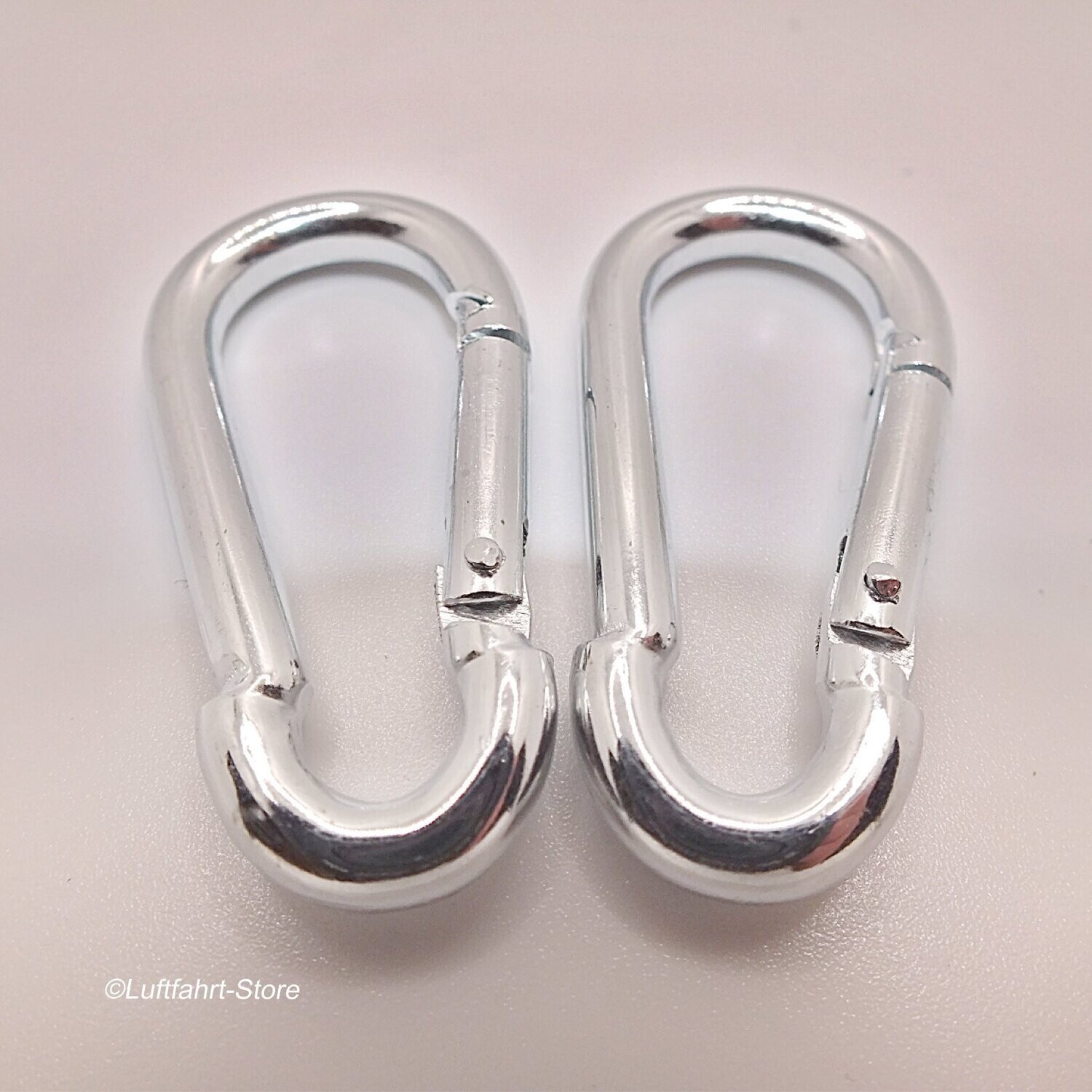 Karabinerhaken 60 x 30 x 6 mm, 2 Stück, Stahl Karabinerhaken 60 x 30 x 6 mm, 2 Stück, Stahl