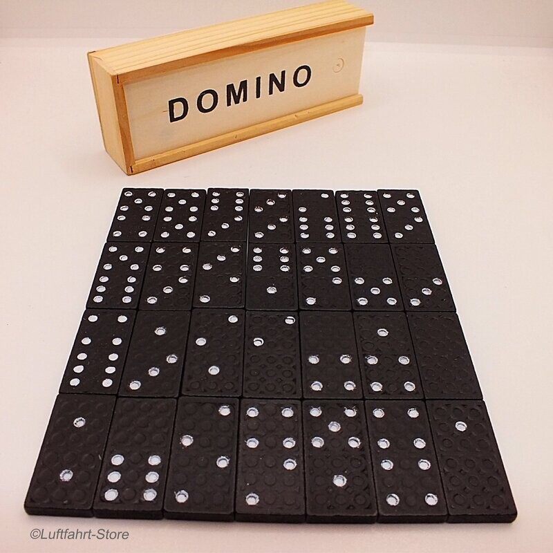 Klassisches Domino-Set mit 28 Spielsteinen in einer Holzbox Klassisches Domino-Set mit 28 Spielsteinen in einer Holzbox