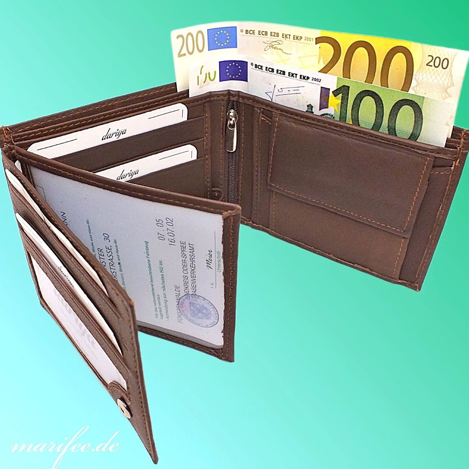 Kombi-Geldbörse Nappa-Leder, Portemonnaie Kombi-Geldbörse Nappa-Leder, Portemonnaie