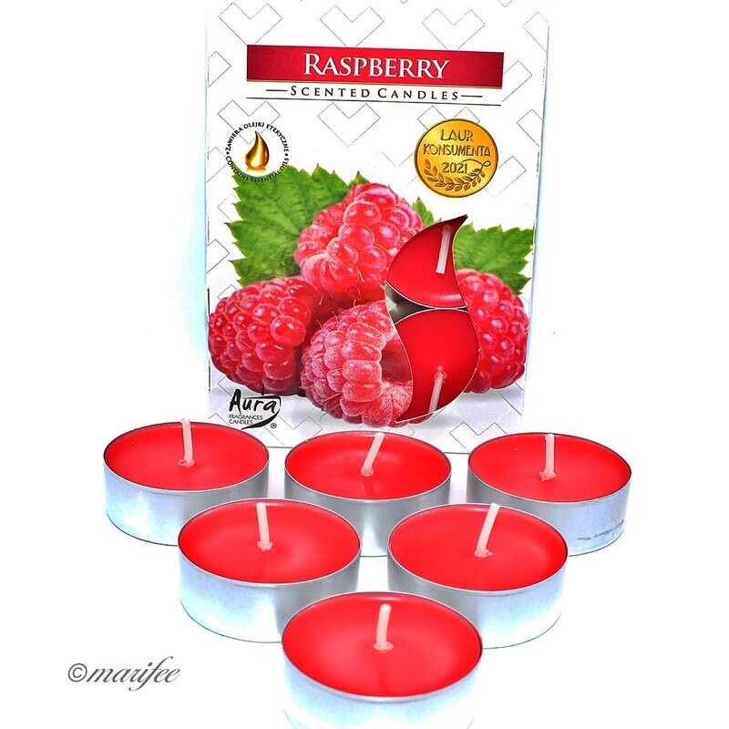 Duft-Teelichter, 6 Stück Himbeere/ Rasberry Duft-Teelichter, 6 Stück Himbeere/ Rasberry