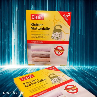 Kleider-Mottenfalle Clean, Insektizid-& Giftfrei, 2 Stück