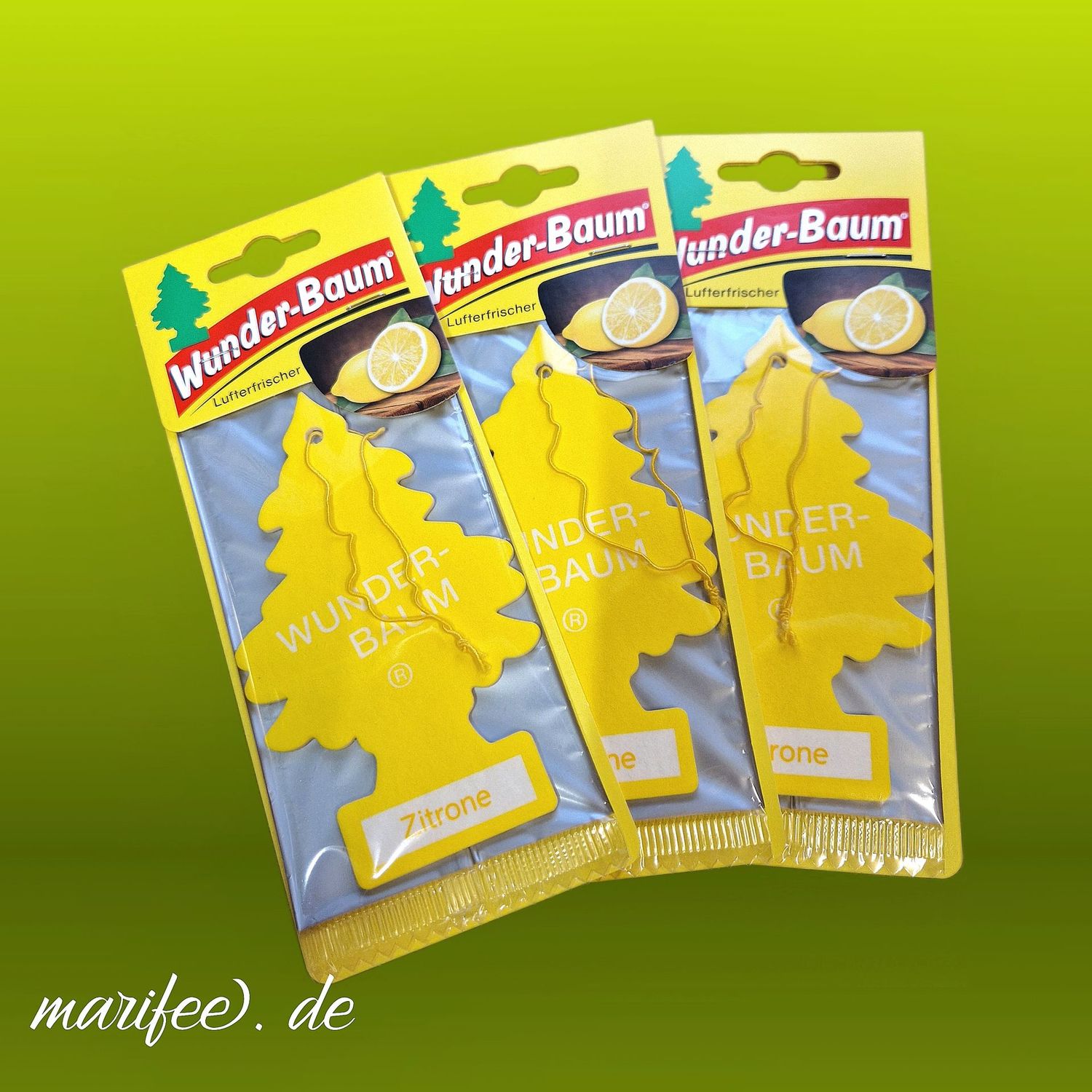 Wunderbaum, 3 Stück Zitrone-Lufterfrischer Wunderbaum, 3 Stück Zitrone-Lufterfrischer
