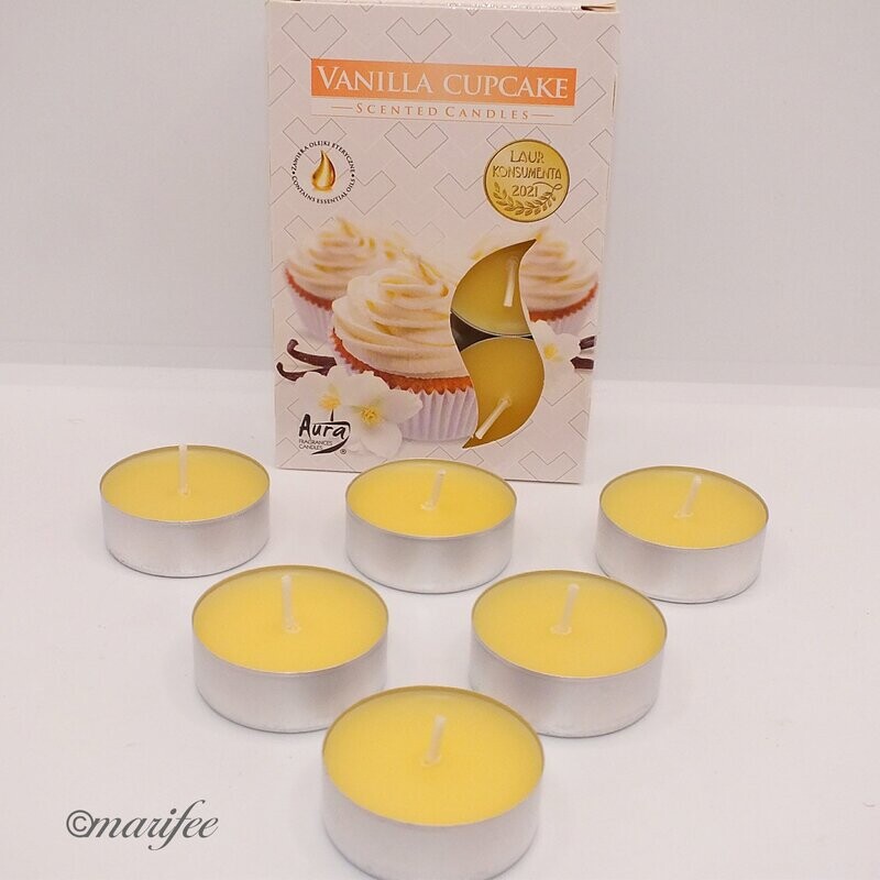 Duft-Teelichter, 6 Stück Vanille Cupcake Duft-Teelichter, 6 Stück Vanille Cupcake