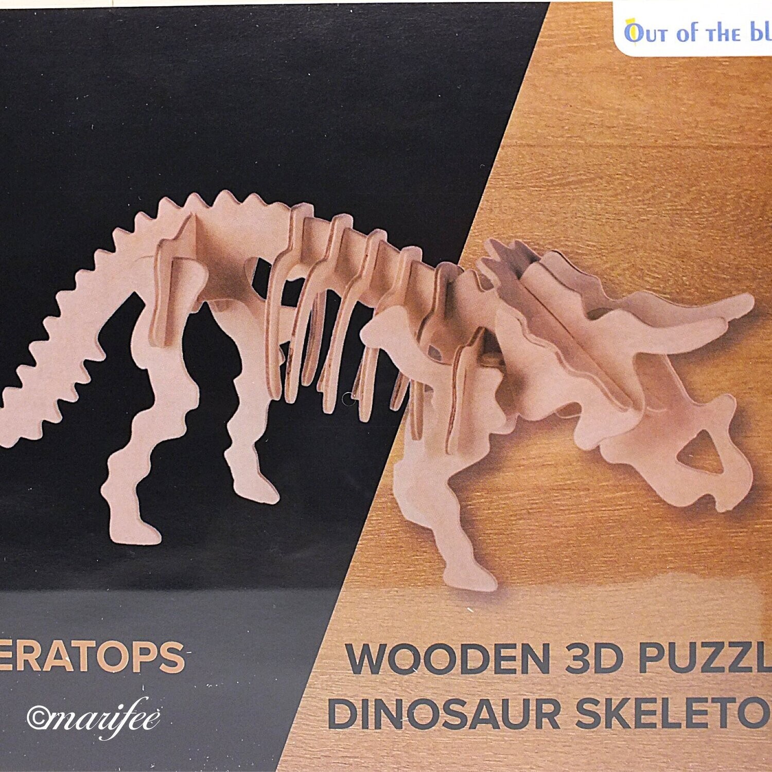 Dinosaurier 3D-Holzpuzzle, Triceratops, 12 x 30 cm