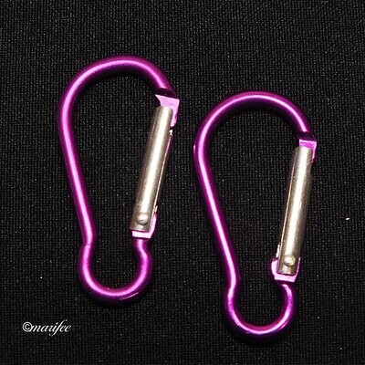 2 Stück Karabinerhaken Mini, Alu, Lila, 45 x 22 mm 2 Stück Karabinerhaken Mini, Alu, Lila, 45 x 22 mm