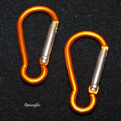 2 Stück Karabinerhaken Mini, Alu, Orange, 45 x 22 mm 2 Stück Karabinerhaken Mini, Alu, Orange, 45 x 22 mm
