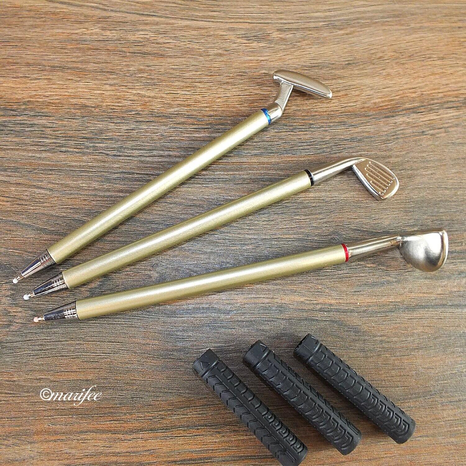Golfschläger-Kugelschreiber-Set, 3-teilig, Metall Golfschläger-Kugelschreiber-Set, 3-teilig, Metall